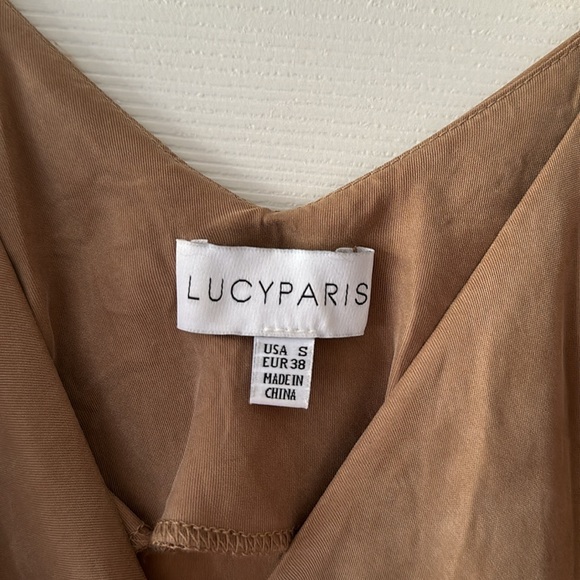 Lucy Paris Taupe Slip Dress Midi S - Picture 10 of 10